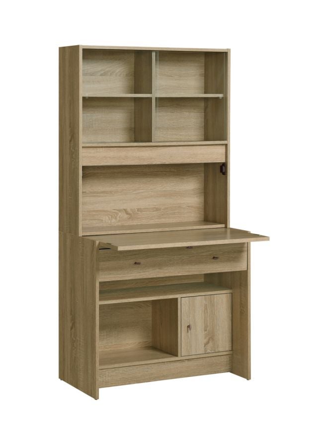 هوم بوكس مكتب دراسة مع خزانة بباب ودرج من جليم بيج 64.2x82.2x162.5سم - Image 4