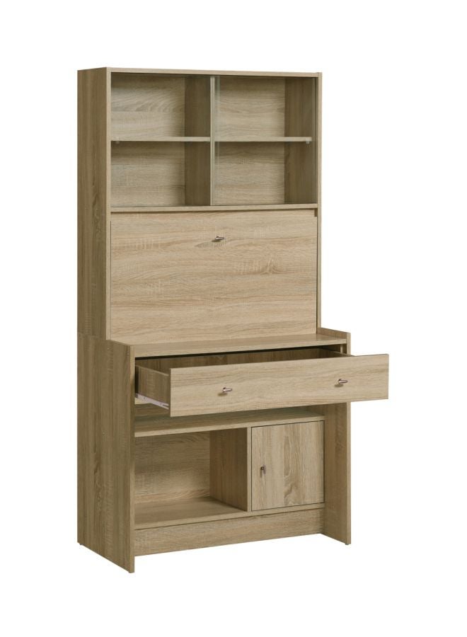 هوم بوكس مكتب دراسة مع خزانة بباب ودرج من جليم بيج 64.2x82.2x162.5سم - Image 3