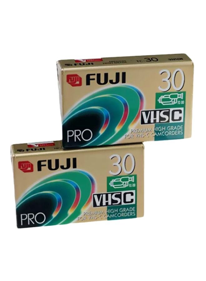 2-Piece Pro VSH-C Video Cassettes ProTC30 Multicolour
