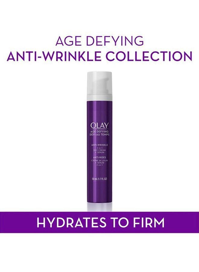 Olay Age Defying Anti-Wrinkle 2-in-1 Day Cream Plus Face Serum White 50ml  - Image 2