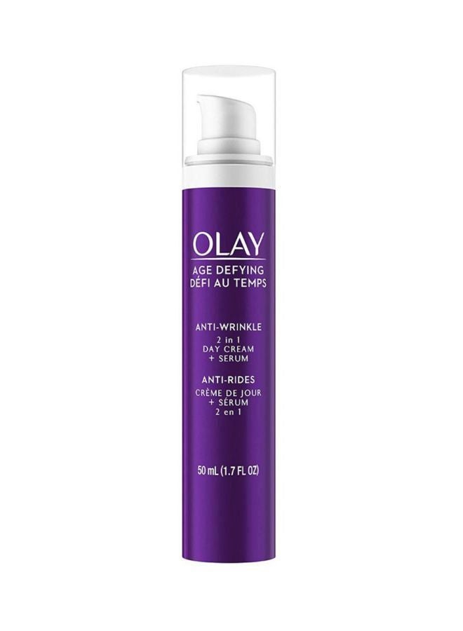 Olay Age Defying Anti-Wrinkle 2-in-1 Day Cream Plus Face Serum White 50ml  - Image 1