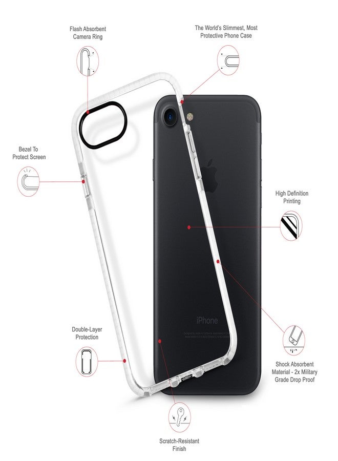 ستايلايزد غطاء حماية رفيع ومزدوج الطبقات ومضاد للسقوط لهاتف أبل آيفون 8 - نمط مطبوع عليه بالكامل عبارة "ولا بستقبل ولا برسل" باللغة العربية - Image 2