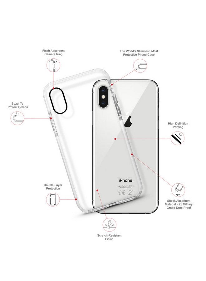 ستايلايزد غطاء حماية رفيع ومزدوج الطبقات ومضاد للسقوط لهاتف أبل آيفون XS ماكس - نمط مطبوع عليه علامة التشغيل - Image 2