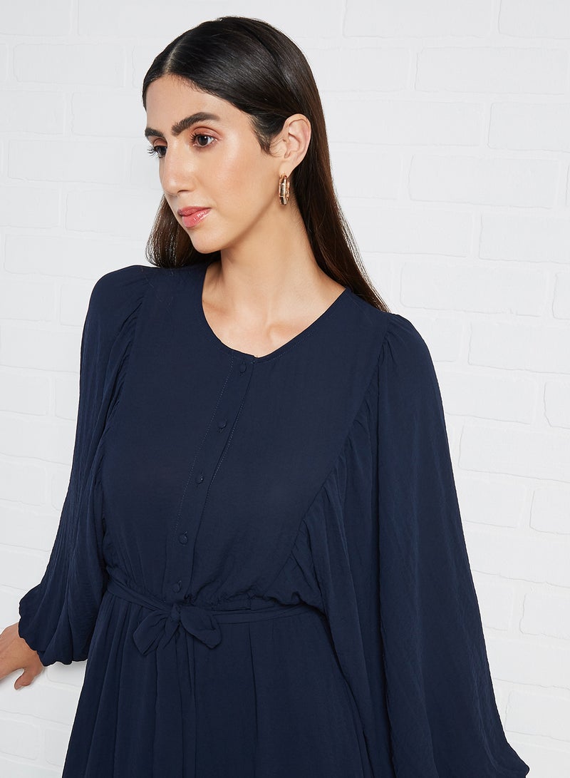 VERO MODA - Voluminous Sleeve Mini Dress Night Sky - Image 1