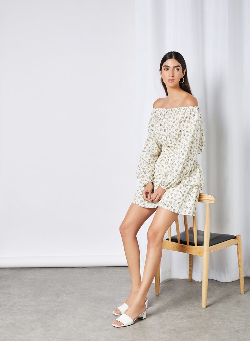 Y.A.S Printed Mini Skirt Eggnog Aop  - Image 2