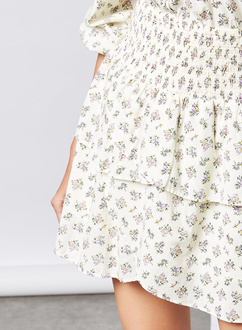 Y.A.S Printed Mini Skirt Eggnog Aop  - Image 4