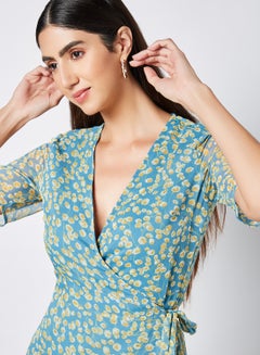 Y.A.S Printed Mini Dress Blue Heaven Claris Aop  - Image 4