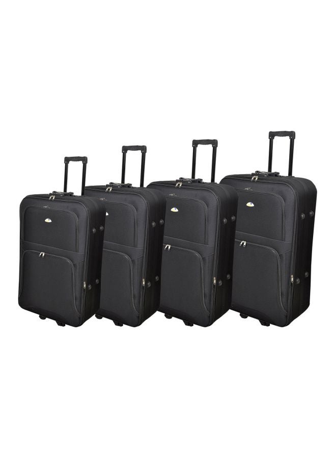 NEW TRAVEL - 4-Piece Soft Case Luggage Trolley Set Black - Image 1