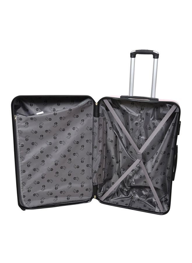 نيو ترافيل حقيبة سفر بطبقة خارجية صلبة و4 عجلات وردي - Image 3