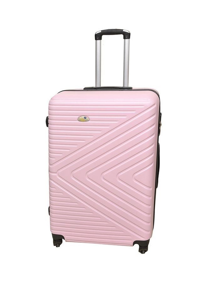 نيو ترافيل حقيبة سفر بطبقة خارجية صلبة و4 عجلات وردي - Image 1
