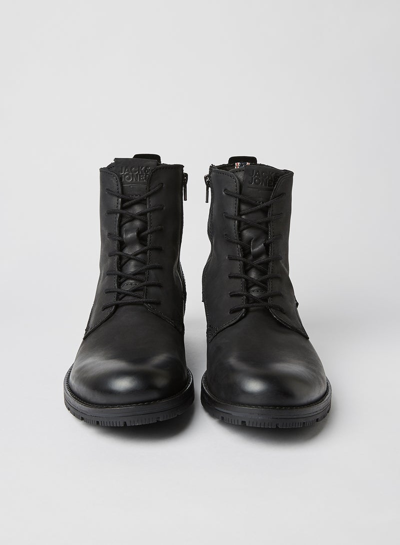 JACK & JONES - Orca Leather Boots Anthracite - Image 1
