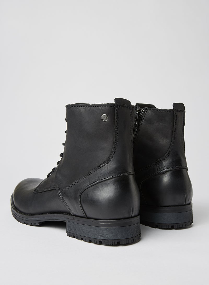 JACK & JONES - Orca Leather Boots Anthracite - Image 1