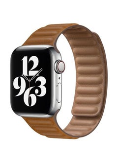Foxcon Replacement Leather Link Apple Watch Band for 41/40/38mm Brown 