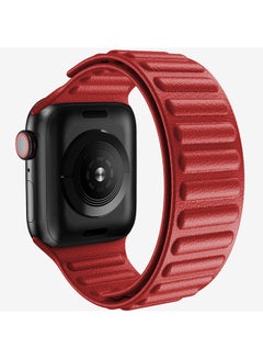 Foxcon Replacement Leather Link Apple Watch Band for 41/40/38mm Red  - Image 3