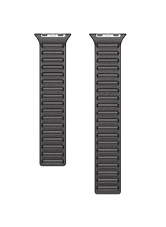 Foxcon Replacement Leather Link Apple Watch Band for 45/44/42mm Black  - Image 2