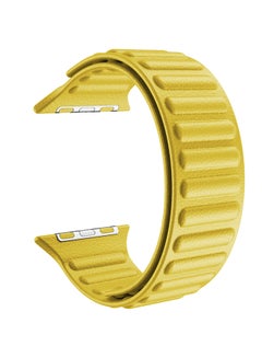 Foxcon Replacement Leather Link Apple Watch Band for 45/44/42mm Yellow  - Image 2