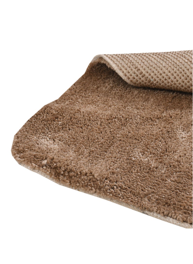 Xtromac Bath Mat Xtromac - 50 x 80cm & 43 x 60cm & Contour 48 x 60 cm - 100% Polyester - Bathroom Mat Economical 3 Piece Brown Large - 50 x 80cm, Small - 43 x 60cm, Contour - 48 x 60cm - Image 3