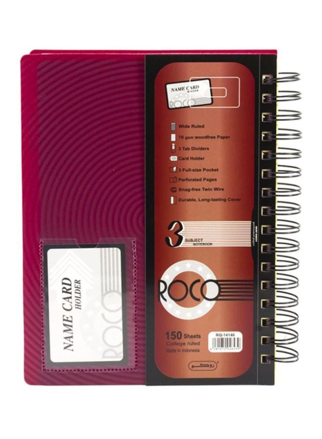 روكو دفتر ملاحظات بغلاف لين وورق مسطر مفرد متعدد الألوان