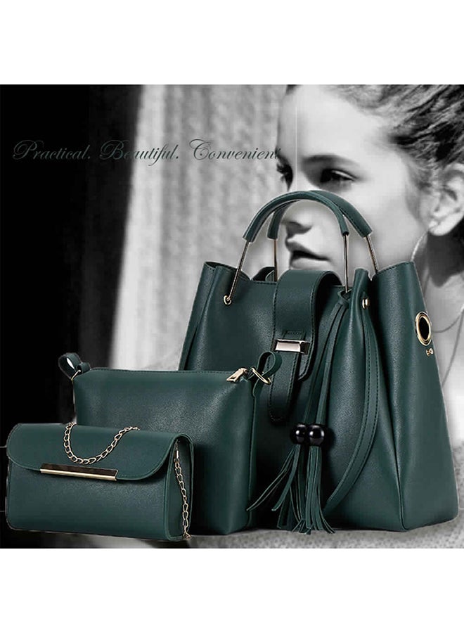 3-Piece Fashion Bag Set Green  - Image 3