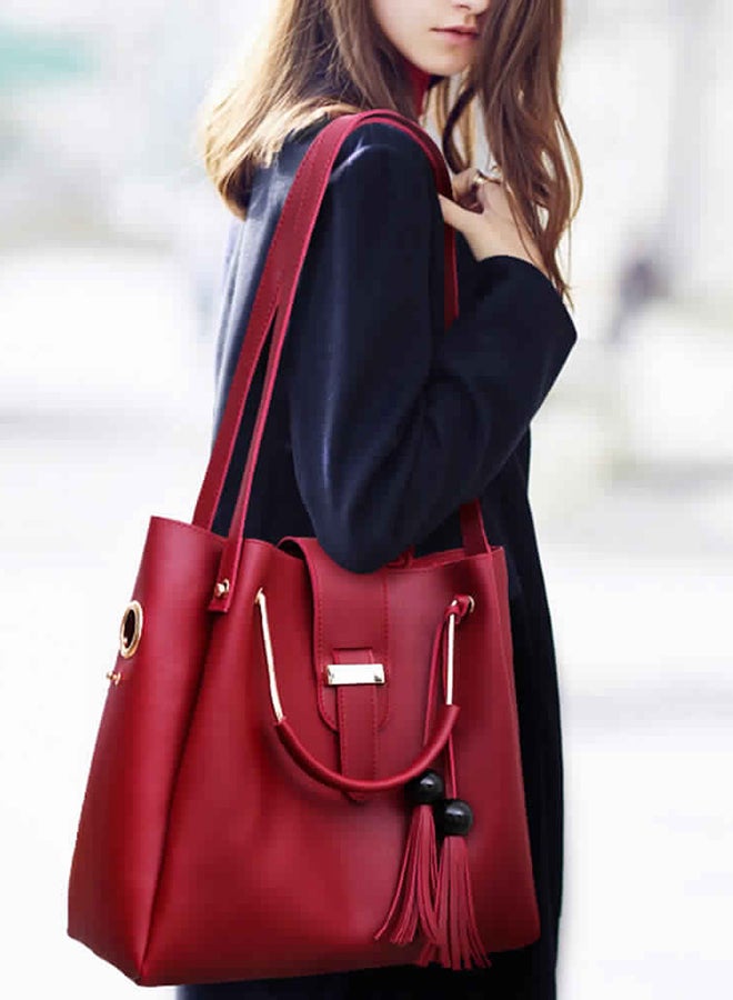 3-Piece Fashion Bag Set Gules - Image 2