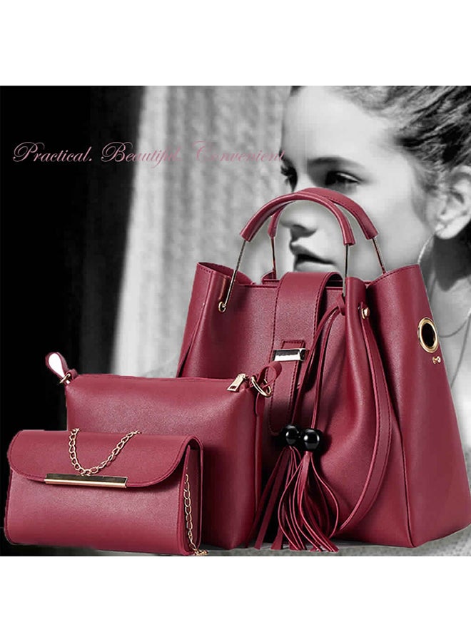 3-Piece Fashion Bag Set Gules - Image 4