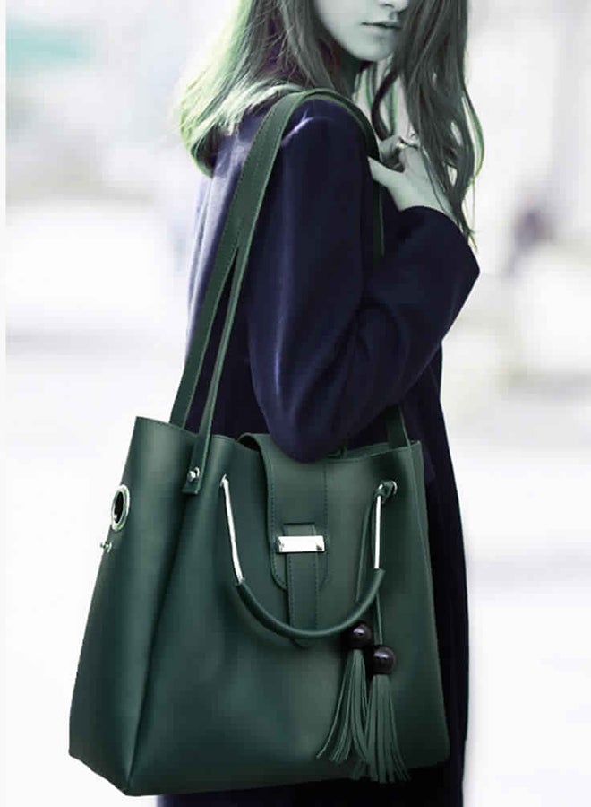 3-Piece Fashion Bag Set Green  - Image 4