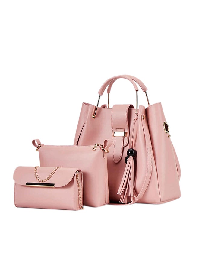 3-Piece Fashion Bag Set Pink  - Image 1