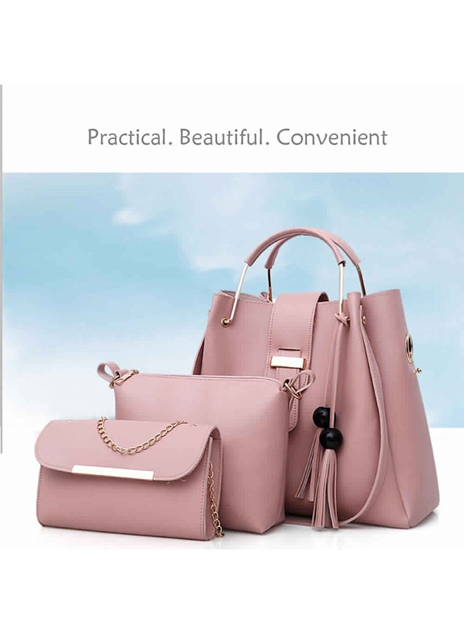3-Piece Fashion Bag Set Pink  - Image 3