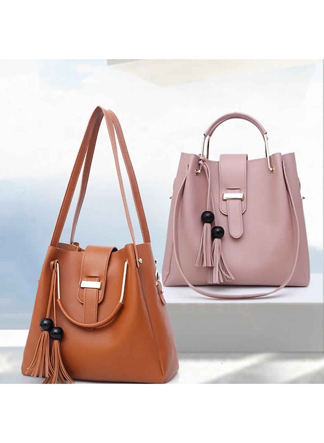 3-Piece Fashion Bag Set Brown  - Image 2
