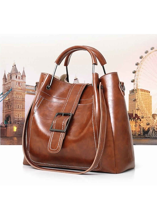 3-Piece Retro Bag Set Brown  - Image 2