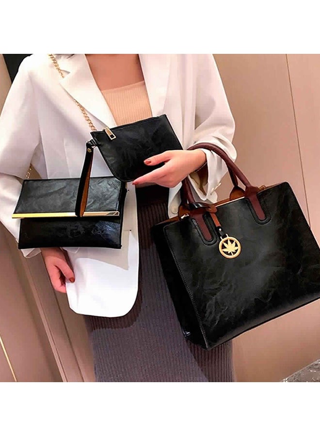 Generic - 3-Piece Retro Bag Set Black - Image 1