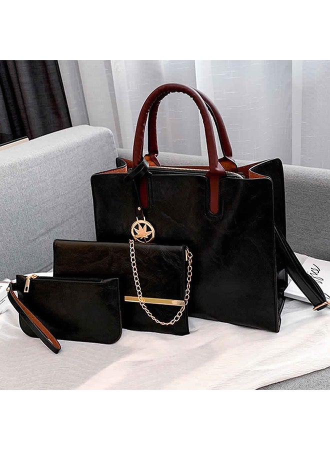 Generic - 3-Piece Retro Bag Set Black - Image 1