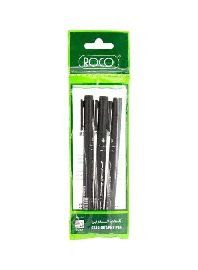 ROCO 3-Piece Fine Tip Calligraphy Pen Set Black