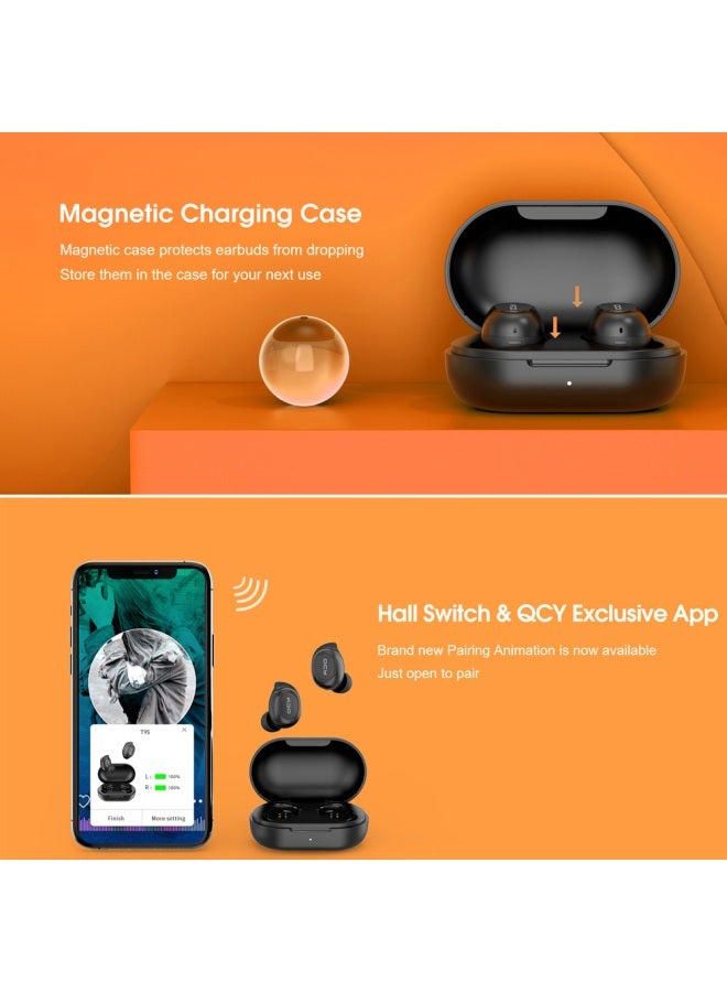 كيو سي واي سماعة أذن لاسلكية T9S مع علبة شحن أسود - Image 4