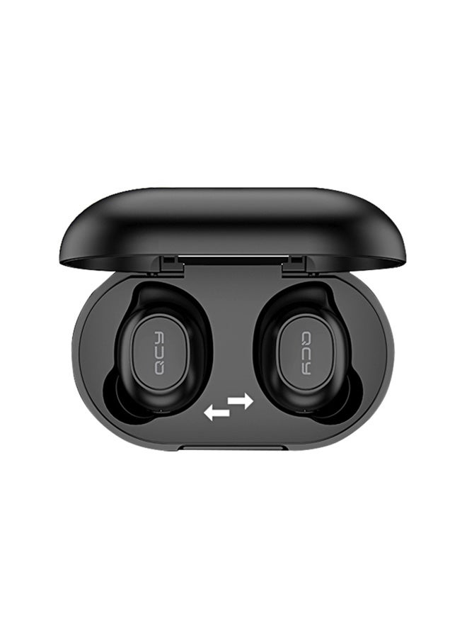 كيو سي واي سماعة أذن لاسلكية T9S مع علبة شحن أسود - Image 1