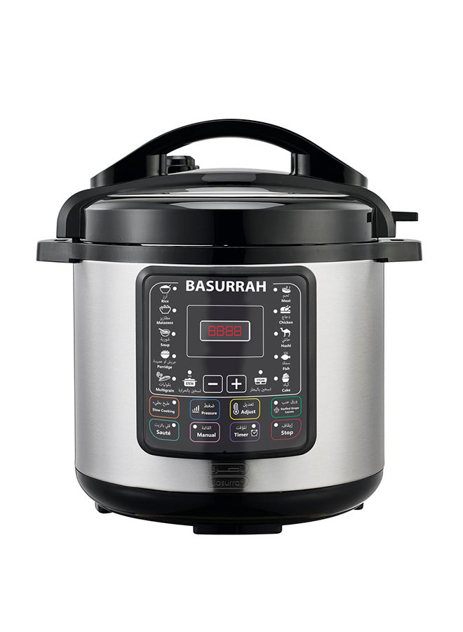 BASURRAH Electric Pressure Cooker 10.0 L 600.0 W BPC-E110A Silver  - Image 1