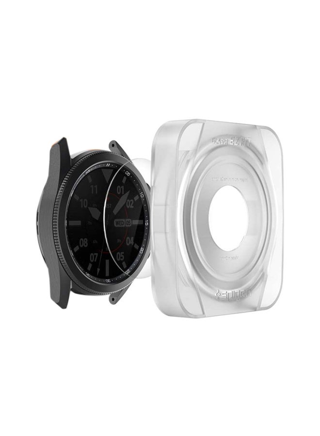 Spigen Proflex EZ Fit Tempered Glass Screen Protector With Auto Align Tray For Samsung Galaxy Watch 3 Clear  - Image 1