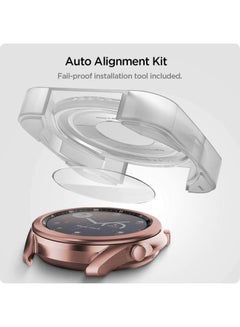 Spigen EZ Fit (2 Pack) Tempered Glass Screen Protector for Galaxy Watch 3 (41mm) with Auto Align technology tray Clear  - Image 3