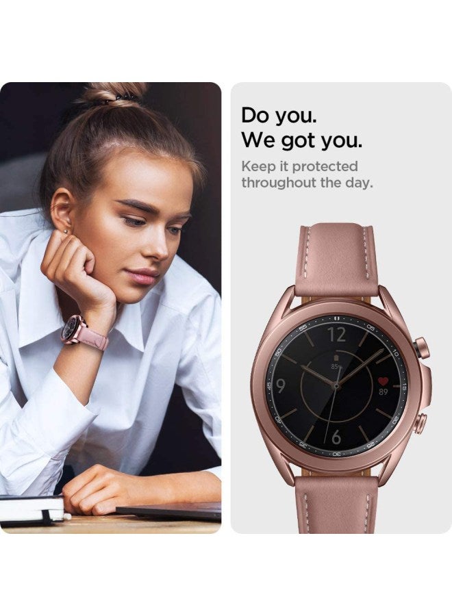 Spigen - EZ Fit (2 Pack) Tempered Glass Screen Protector for Galaxy Watch 3 (41mm) with Auto Align technology tray Clear - Image 1