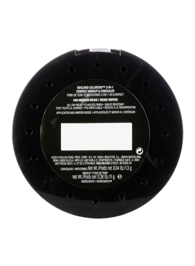 ريفلون بودرة مضغوطة 2 في 1 من كولورستاي لوضع مستحضرات التجميل ولإخفاء عيوب البشرة 240 بيج متوسط الدرجة - Image 2