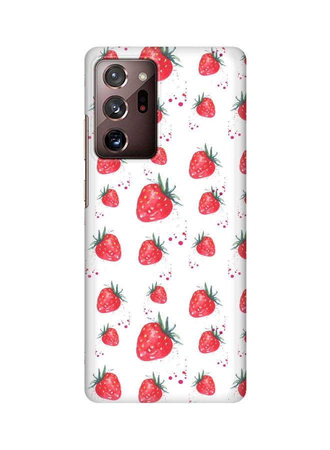 ستايلايزد غطاء حماية لهاتف سامسونج نوت 20 ألترا من سلسلة كلاسيك مزين بأشكال الفراولة أبيض/أحمر/أخضر - Image 1