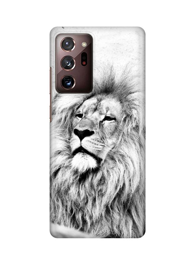 Stylizedd Snap Classic Series Wise Lion Printed Case Cover For Samsung Galaxy Note 20 Ultra Grey/White