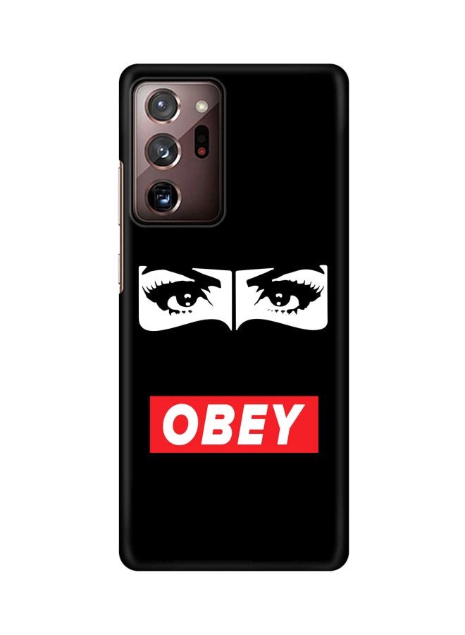 ستايلايزد غطاء حماية بطبعة كلمة "Obey" من سلسلة سناب كلاسيك لهاتف سامسونج جالاكسي نوت 20 ألترا أسود / أبيض / أحمر - Image 1