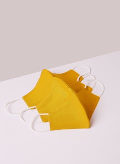 Solid color - 3PLY  Cone Shaped Mask for Kids  Non-medical  - Yellow