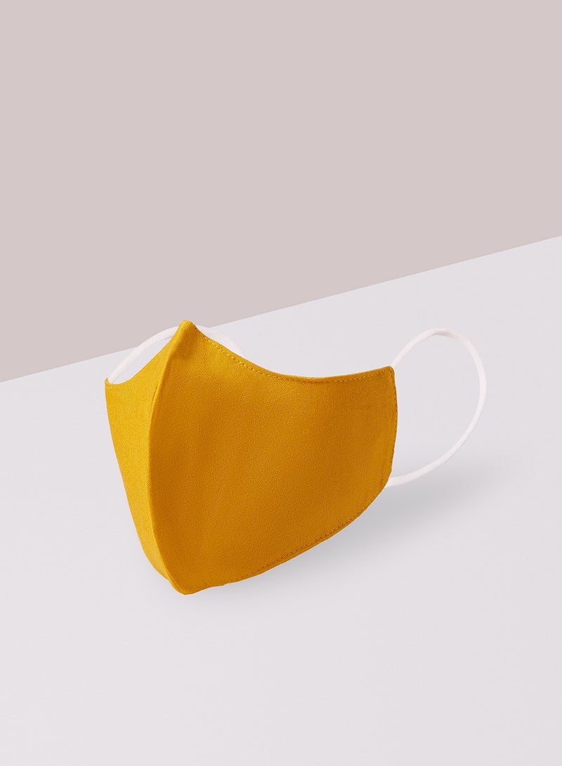 Niya - Solid color - 3PLY  Cone Shaped Mask for Kids  Non-medical  - Yellow - Image 1