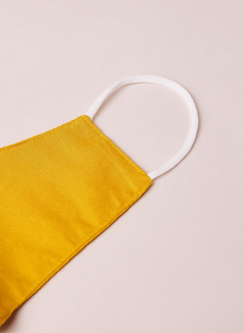 Niya - Solid color - 3PLY  Cone Shaped Mask for Kids  Non-medical  - Yellow - Image 1