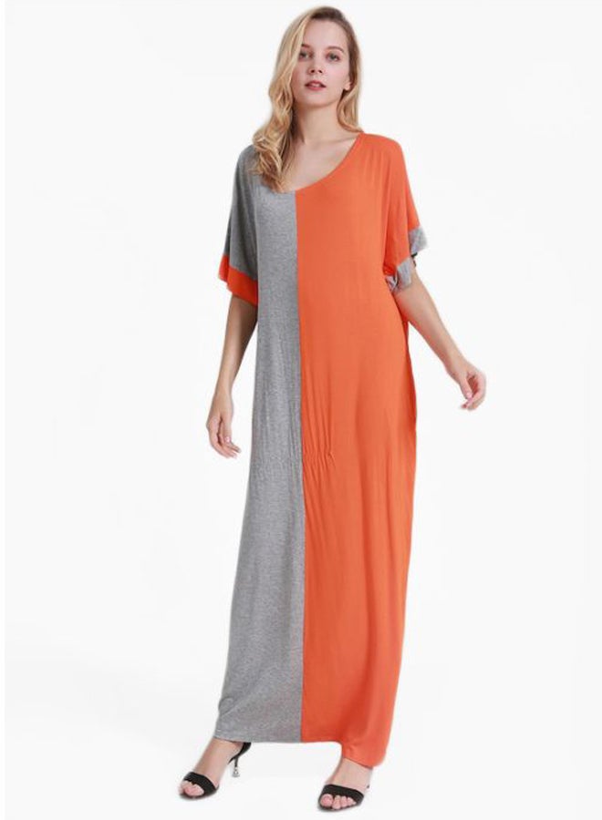 Beauenty Colorblock Maxi Dress Orange/Grey  - Image 1