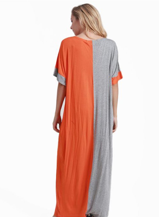 Beauenty Colorblock Maxi Dress Orange/Grey  - Image 2