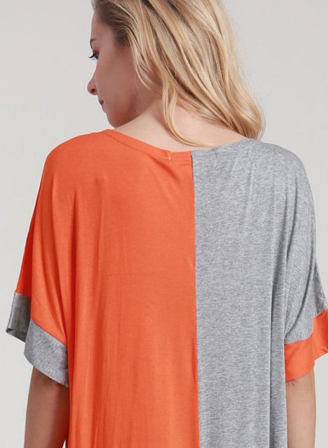 Beauenty Colorblock Maxi Dress Orange/Grey  - Image 3