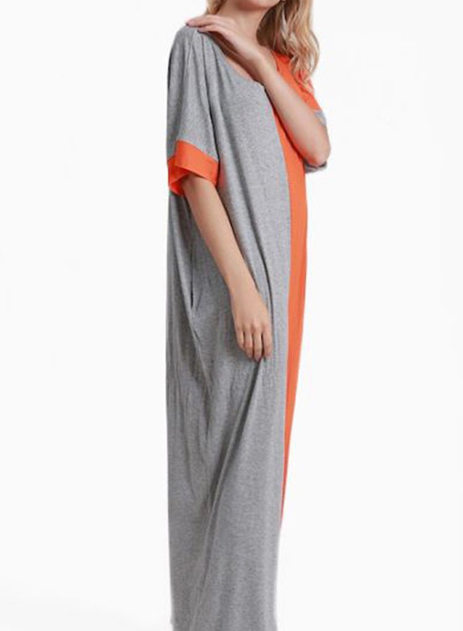 Beauenty Colorblock Maxi Dress Orange/Grey  - Image 4